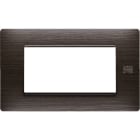 URMET - Placca Flexa in tecnopolimero con 4 moduli, finitura wengè.