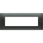 URMET - Placca Flexa in tecnopolimero con 7 moduli in acciaio scuro.