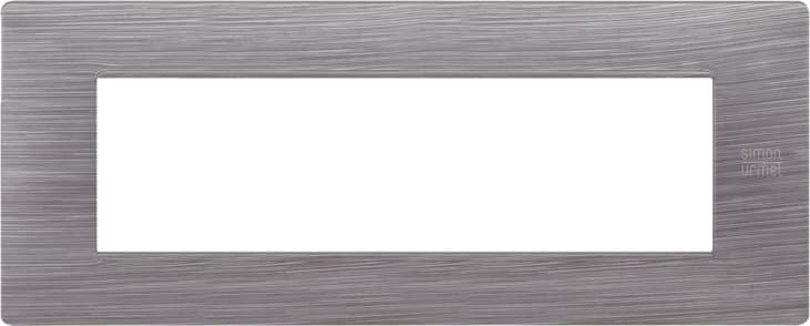 URMET - Placca Flexa in tecnopolimero con 7 moduli, finitura alluminio spazzolato.