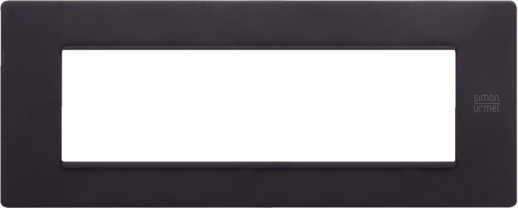 URMET - Placca Flexa in tecnopolimero nero pastello per 7 moduli.