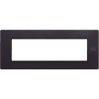 URMET - Placca Flexa in tecnopolimero nero pastello per 7 moduli.