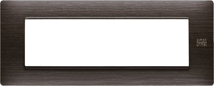 URMET - Placca Flexa in tecnopolimero con 7 moduli, finitura wengè.