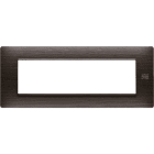 URMET - Placca Flexa in tecnopolimero con 7 moduli, finitura wengè.
