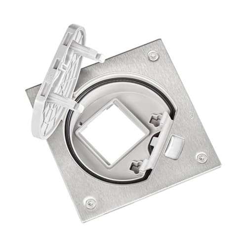 URMET - Portameccanismo vuoto per dispositivi K45 in acciaio scuroinox.
