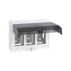 URMET - Scatola appoggio parete con coperchio fumè, 12 moduli, bianco SCATOLA B.+COPERCHIO FUME 12M.