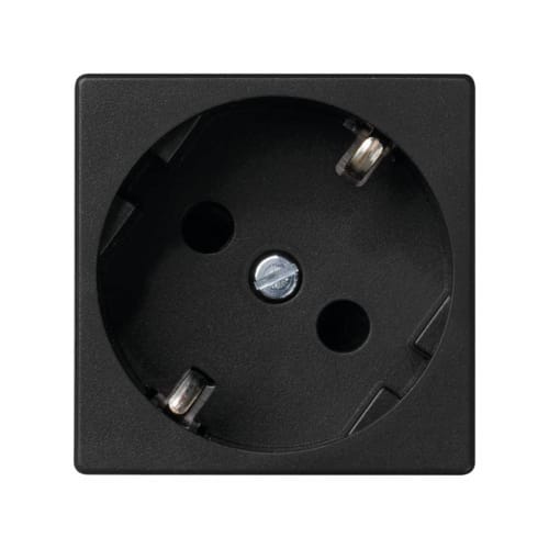 URMET - Presa Schuko 16A 2P+T 250V, 2 moduli, colore antracite.