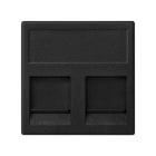 URMET - Frontalino con 2 portelli antipolvere, attacco Keystone, 1 modulo, antracite FRONT.2XPRESE RJ45 KEYSTONE 2M.