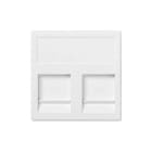 URMET - Frontalino per due connettori RJ45 Keystone, 2 moduli, bianco.