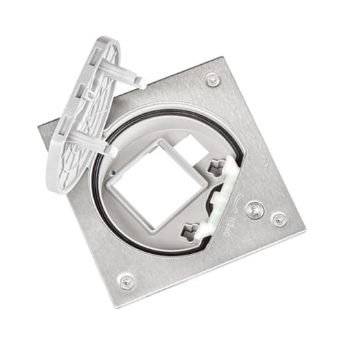 URMET - Portameccanismo vuoto per presa di energia e connettore dati, acciaio scuro, sicuro K45+RJ AI.