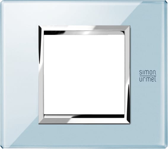URMET - Placca vetro azzurro cielo 2 moduli Expì.