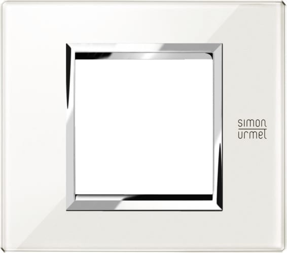 URMET - Placca vetro bianco neve 2 moduli Expì.