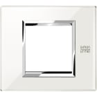 URMET - Placca vetro bianco neve 2 moduli Expì.