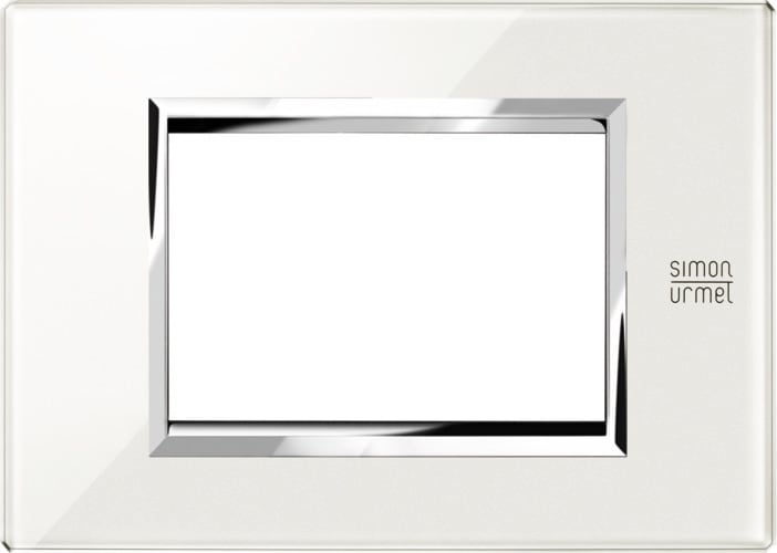 URMET - Placca vetro bianco neve 3 moduli Expì.