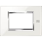URMET - Placca vetro bianco neve 3 moduli Expì.