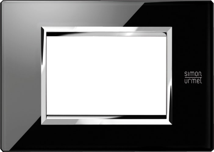 URMET - Placca vetro nero lava 3 moduli Expì.