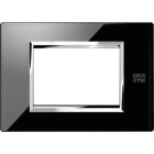 URMET - Placca vetro nero lava 3 moduli Expì.