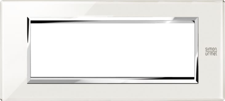 URMET - Placca vetro bianco neve 6 moduli Expì.