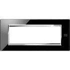 URMET - Placca vetro nero lava 6 moduli Expì.