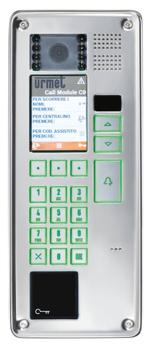URMET - Pulsantiera video con modulo di chiamata, sistema iPerTAlk, standard IP/SIP, Elekta Steel.