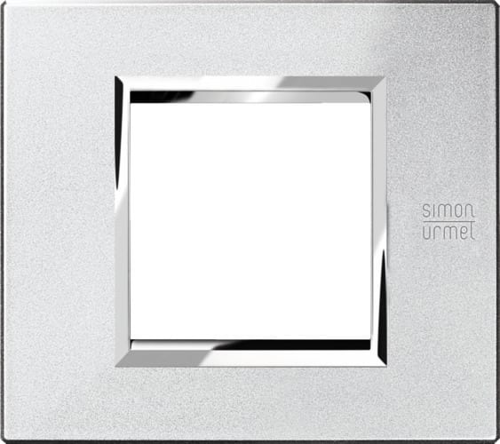 URMET - Placca 2 moduli in zama argento mercurio Expì 2M.