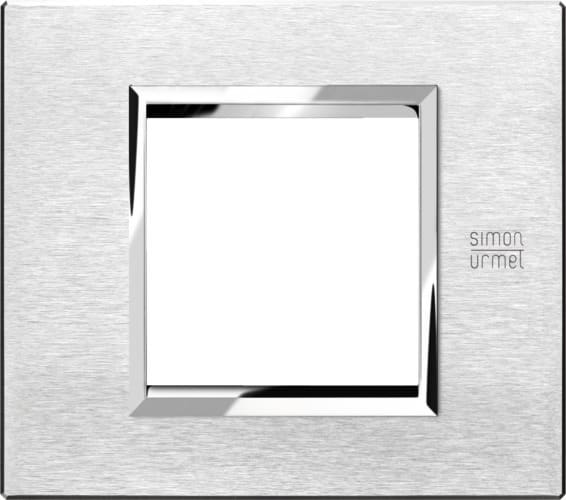 URMET - Placca alluminio satinato 2 moduli Expì.