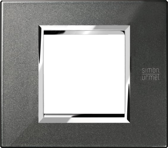 URMET - Placca zama nero grafite 2 moduli Expì metallo.