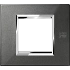 URMET - Placca zama nero grafite 2 moduli Expì metallo.
