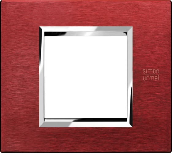 URMET - Placca alluminio rosso 2 moduli Expì.
