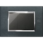 URMET - Placca alluminio karbon 3 moduli Expì, ALU KARBON 3M.