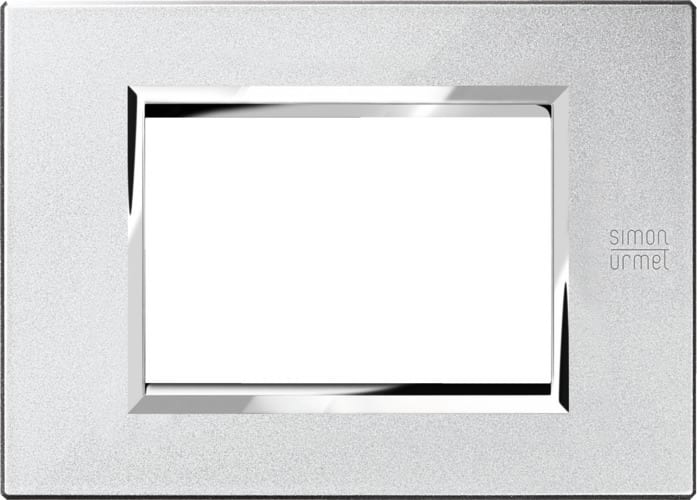 URMET - Placca 3 moduli in zama argento mercurio Expì 3M.