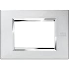 URMET - Placca 3 moduli in zama argento mercurio Expì 3M.