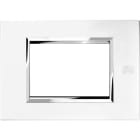 URMET - Placca zama bianco perla 3 moduli Expì metallo.