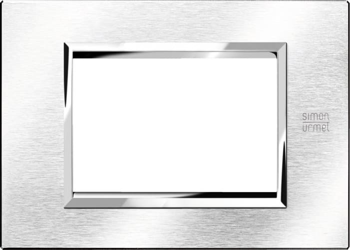 URMET - Placca alluminio cromo spazzolato 3 moduli Expì ALU CROMO SPAZZ 3M.