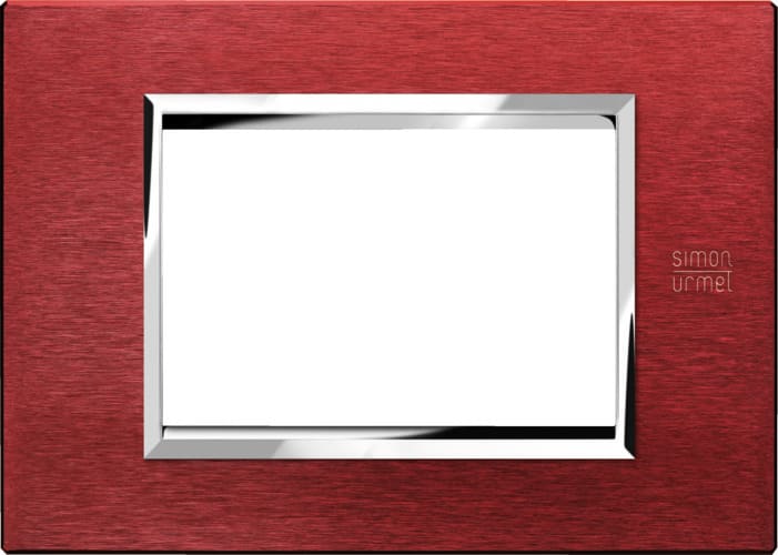 URMET - Placca alu rosso 3 moduli Expì.