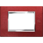 URMET - Placca alu rosso 3 moduli Expì.