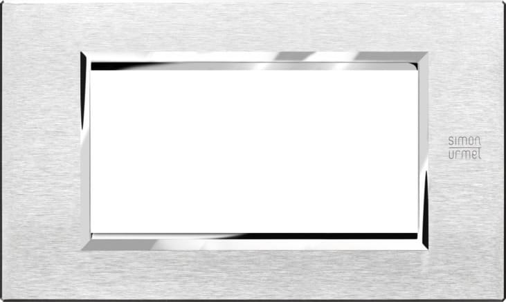 URMET - Placca alluminio satinato 4 moduli Expì.