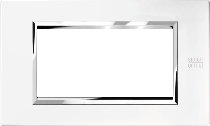 URMET - Placca zama bianco perla 4 moduli Expì metallo.