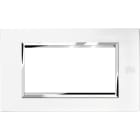 URMET - Placca zama bianco perla 4 moduli Expì metallo.