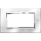 URMET - Placca alluminio cromo spazzolato 4 moduli Expì ALU CROMO SPAZZ 4M.