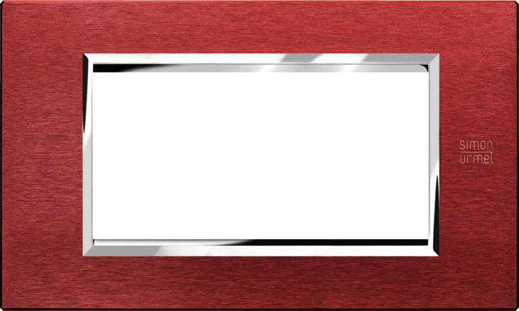 URMET - Placca alluminio rosso 4 moduli Expì.