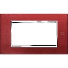 URMET - Placca alluminio rosso 4 moduli Expì.