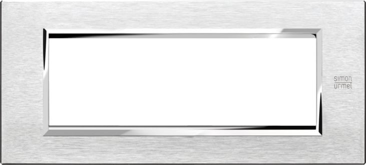 URMET - Placca alluminio satinato 6 moduli Expì 6M.