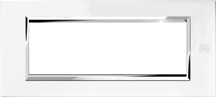 URMET - Placca zama bianco perla 6 moduli Expì metallo.