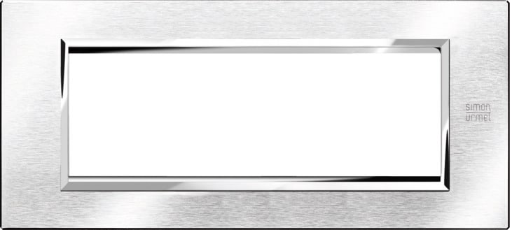 URMET - Placca alluminio cromo spazzolato 6 moduli Expì ALU CROMO SPAZZ 6M.