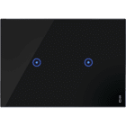 URMET - Placca touch 3 moduli, 2 simboli, vetro nero lava, senza touch 2 ingressi/uscite.