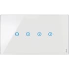 URMET - Placca 4 moduli, 4 simboli, Expì Touch, vetro, bianco neve, senza touch, 4 ingressi, 4 moduli, bianco.