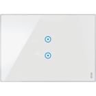 URMET - Placca touch con 2 icone sovrapposte, 3 moduli, vetro bianco neve.