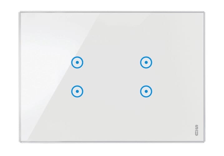 URMET - Placca touch 3 moduli, 4 icone sovrapposte, vetro, bianco neve.