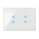 URMET - Placca touch 3 moduli, 4 icone sovrapposte, vetro, bianco neve.