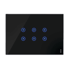 URMET - Placca touch 3 moduli, 6 icone sovrapposte, vetro nero lava.